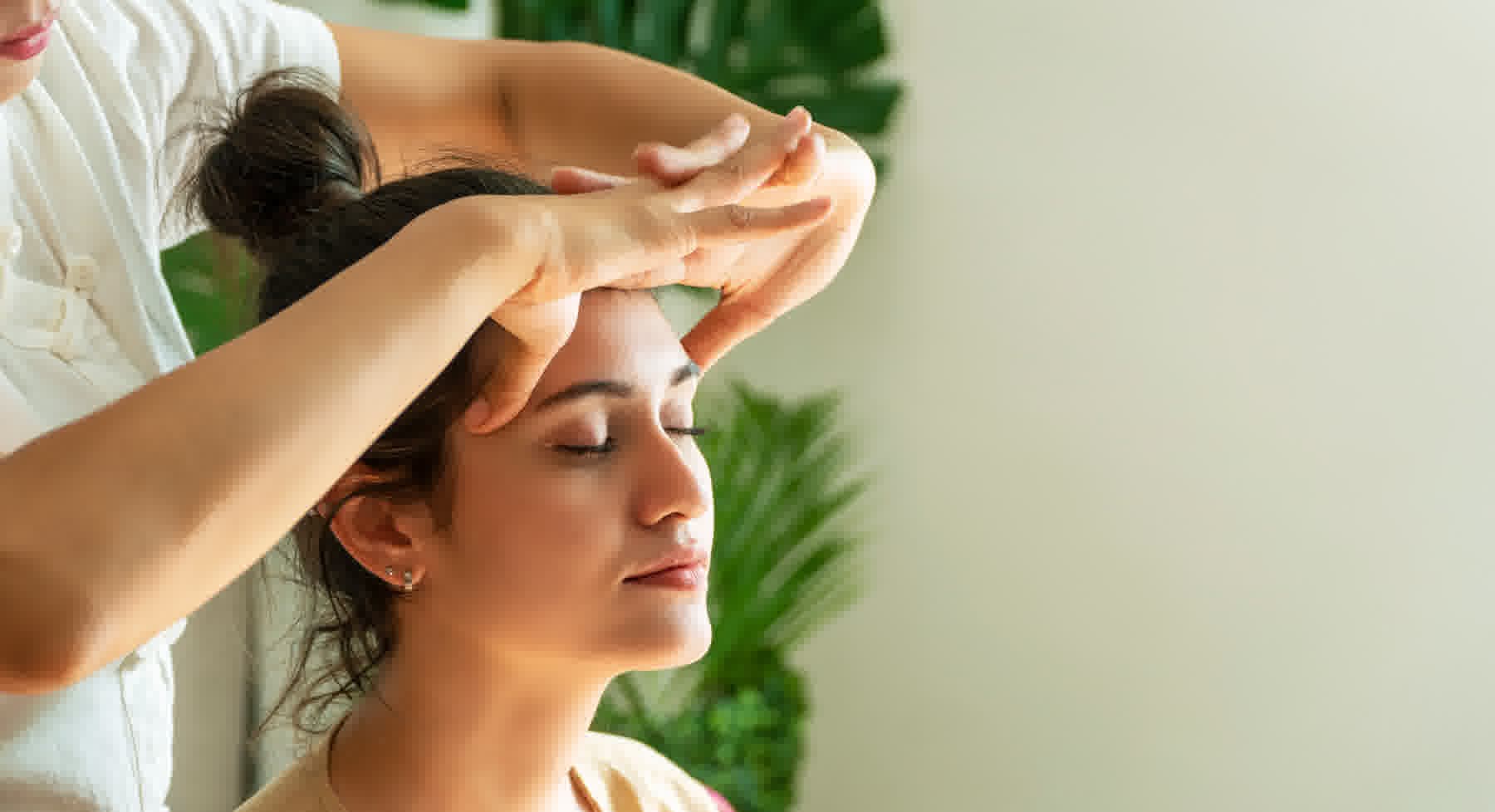 Relaxing head massage